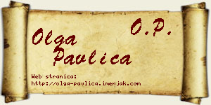 Olga Pavlica vizit kartica